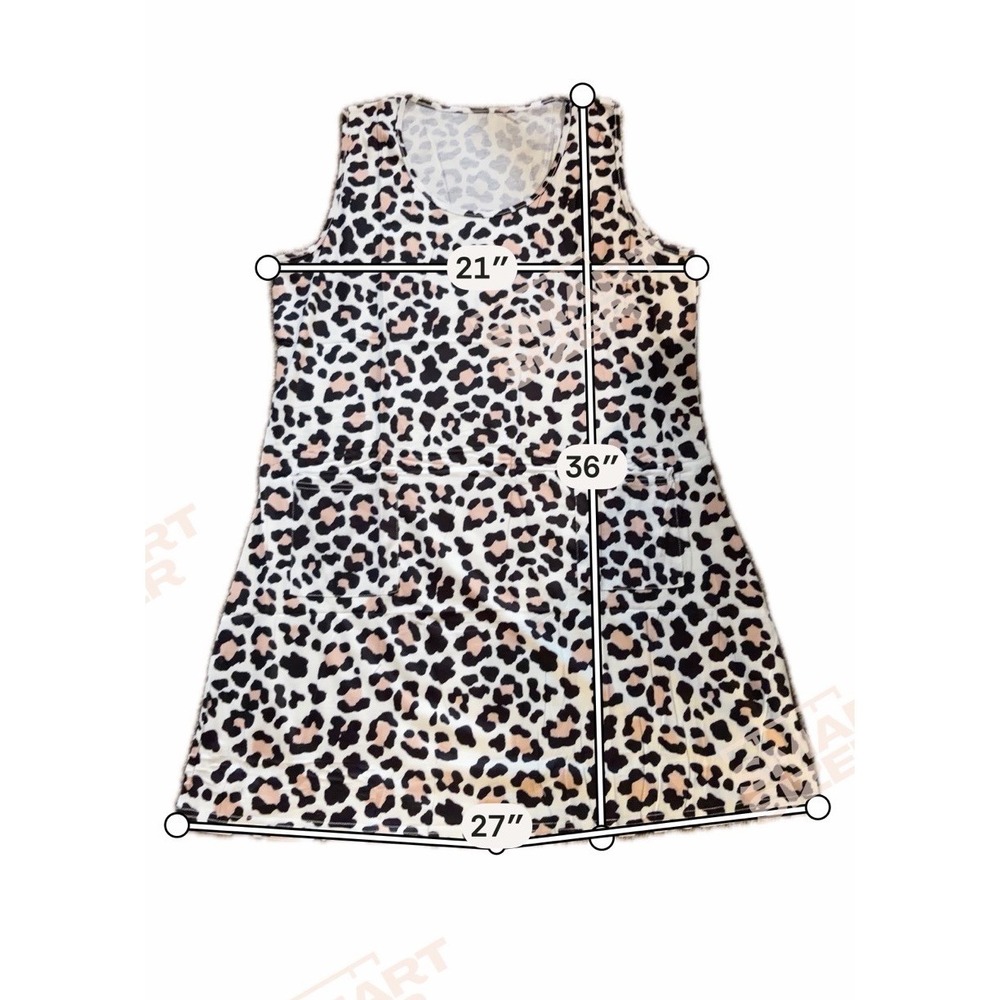 Womens XXL Lightweight Leopard Print Sleeveless Summer Dress - Picture 2 of 3